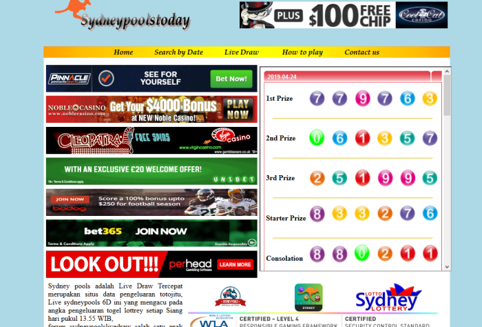 CHUTOGEL - Apa Itu System Bet di Sydney Pools?